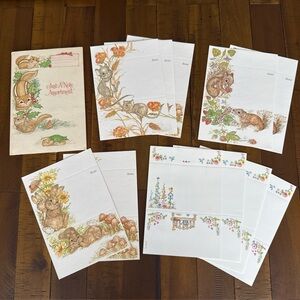 Vintage CURRENT Wildlife Just-A-Notes Postalettes Ephemera Bunny Squirrel Mouse